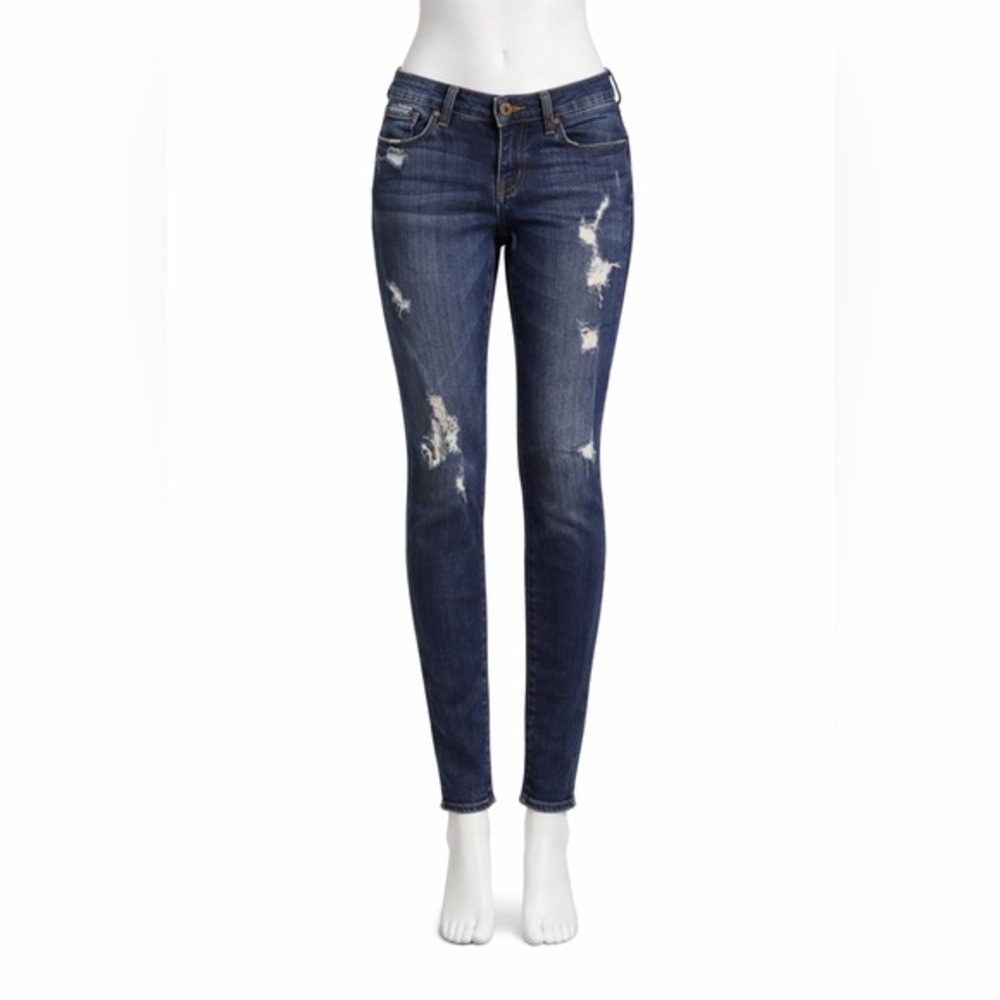 Abercrombie & Fitch Distressed Skinny Jeans Dark Wash W26 L29 Low Rise
